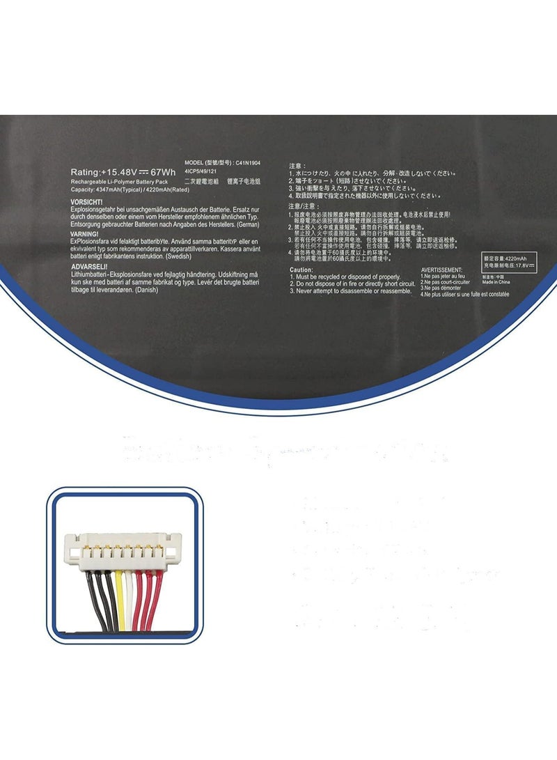 بطارية لـ C41N1904 C41N1904-1 C41N19041 4ICP5/49/121 لجهاز Asus Zenbook Flip 13 14 UX363EA UX363JA UX393EA. - Image 4